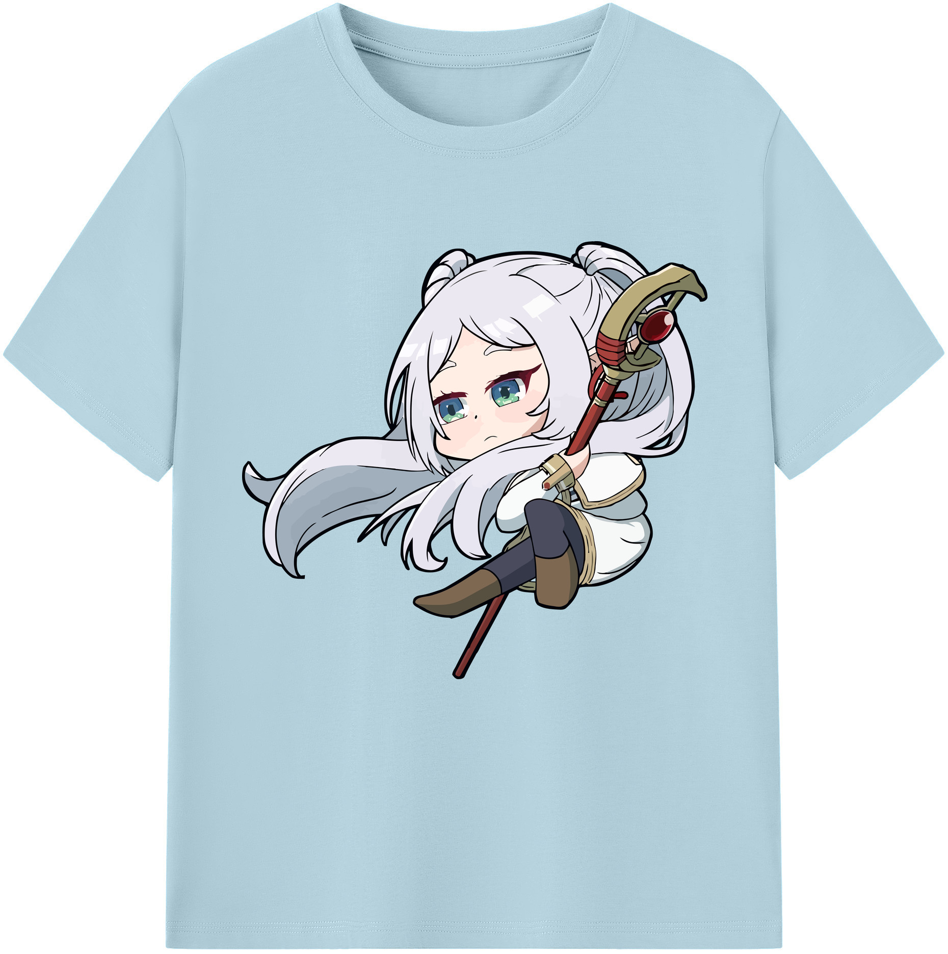 （画像用） 葬送のフリーレン Frieren 綿100％半袖Tシャツ（フロントプリント）